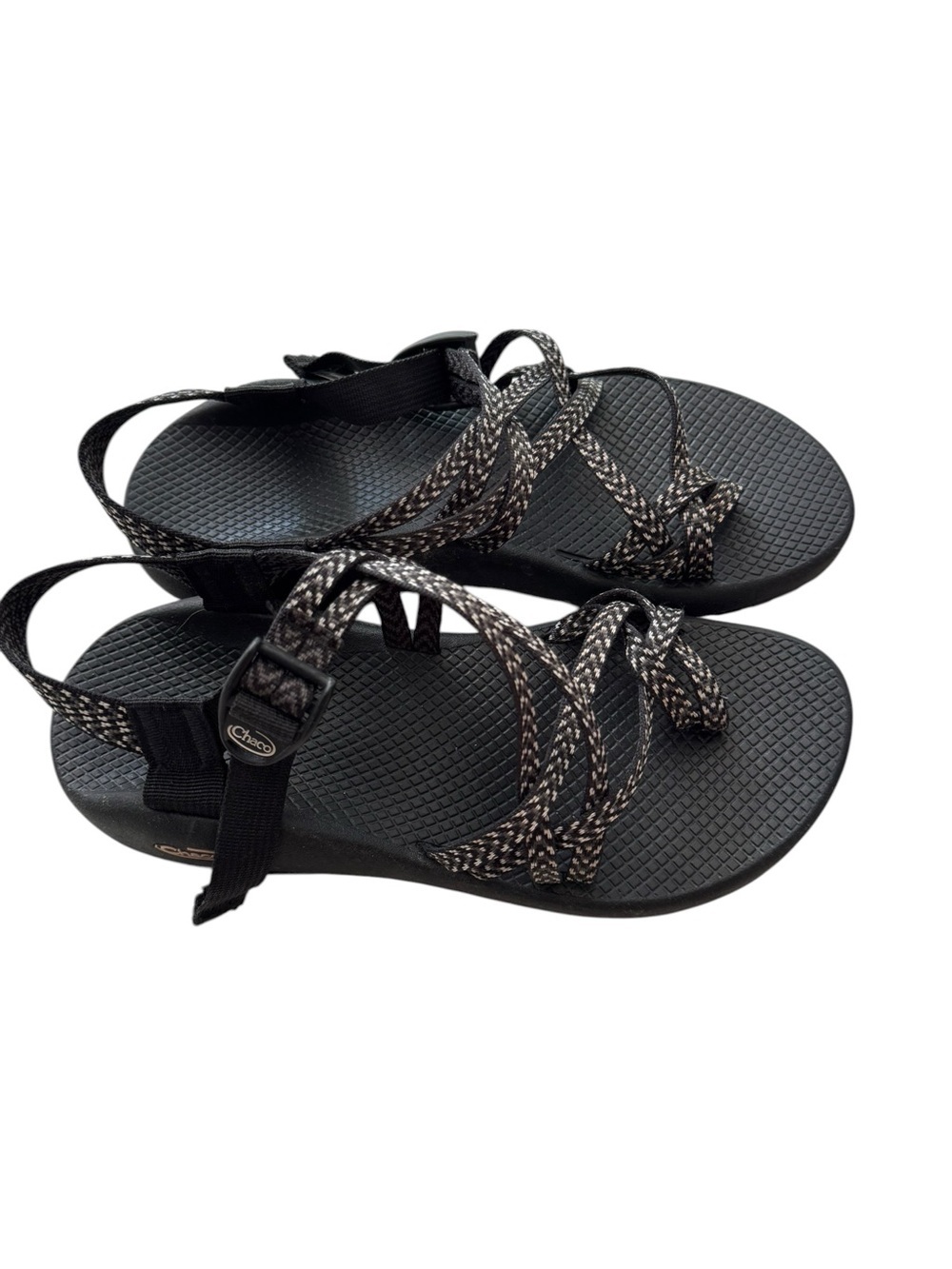 Chaco ZX/2 Dual Adjustable Straps Classic Sandal Black White Women Size 10 - Picture 5 of 11